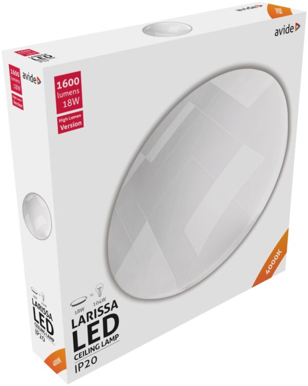 aclo33nw-18w-lar_avide-led-mennyezeti-lampa-larissa-18w-325_65mm-nw-4000k_2.jpg Avide LED Μοντέρνα Πλαφονιέρα Οροφής Larissa 18W 325*65.0mm Λευκό 4000K