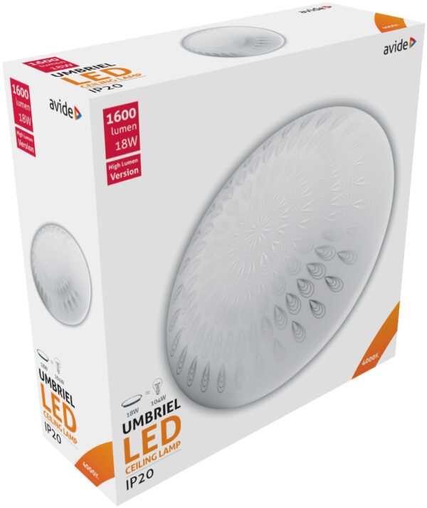aclo33nw-18w-rd_avide-led-mennyezeti-lampa-umbriel-_esocsepp_-18w-330_100mm-nw-4000k.jpg Avide LED Μοντέρνα Πλαφονιέρα Οροφής Umbriel (Raindrop) 18W 330*100mm