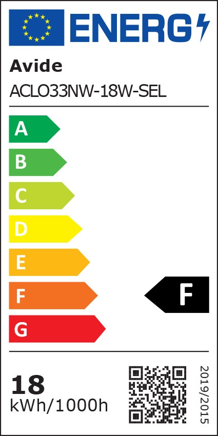 Avide LED Πλαφονιέρα Oyster Selene 18W 330*68mm NW 4000K