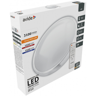 aclocct-48w-_-taviranyitoval-400x400-1.jpg Avide LED Ceiling Lamp Oyster Pandora-CCT (ALU) 48W (24+24) with remote