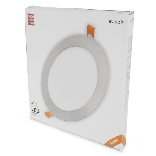 acrpnw-r-24w-alu-sn_b.jpg Avide LED Στρογγυλό Πάνελ Οροφής Χωνευτό από Αλουμίνιο Satin Nickel 24W NW 4000K