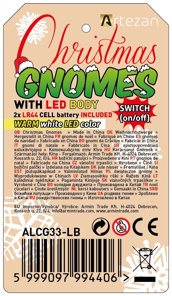 alcg33-lb_artezan-led-karacsonyi-gnom-33cm-led-test-2xlr444-tart_3.jpg Artezan Χριστουγεννιάτικος Νάνος 33cm LED Σώμα με Μπαταρίες