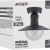 Avide Εξωτερικό Φωτιστικό Οροφής Imperial 1xE27 IP44 Ανθρακί