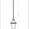 Avide Εξωτερικό Φωτιστικό Οροφής Blake 1xE27 82.5cm IP44 Μαύρο