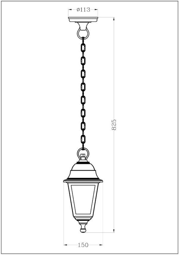 Avide Εξωτερικό Φωτιστικό Οροφής Blake 1xE27 82.5cm IP44 Μαύρο