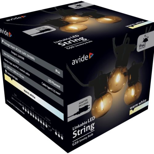 aos10le40brl-ww_avide-kulteri-fuzer-5m-ww-barna-kotel-fustos-sorolhato.jpg Avide Εξωτερική Γιρλάντα 5m Θερμό Καφέ Σχοινί με Δυνατότητα Επέκτασης