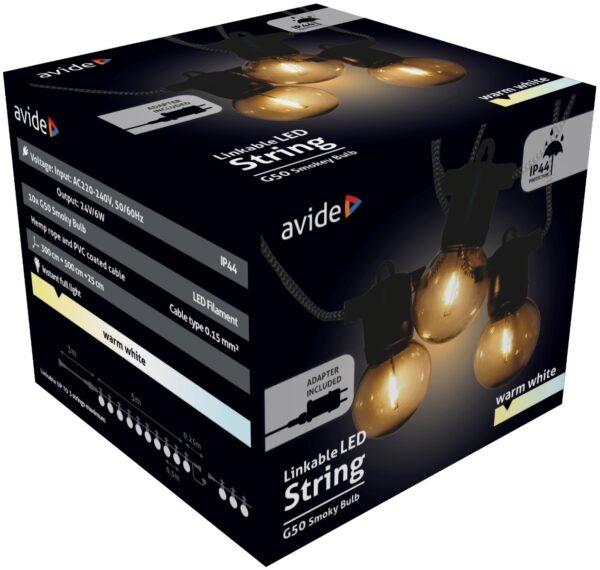 aos10le40brl-ww_avide-kulteri-fuzer-5m-ww-barna-kotel-fustos-sorolhato.jpg Avide Εξωτερική Γιρλάντα 5m Θερμό Καφέ Σχοινί με Δυνατότητα Επέκτασης