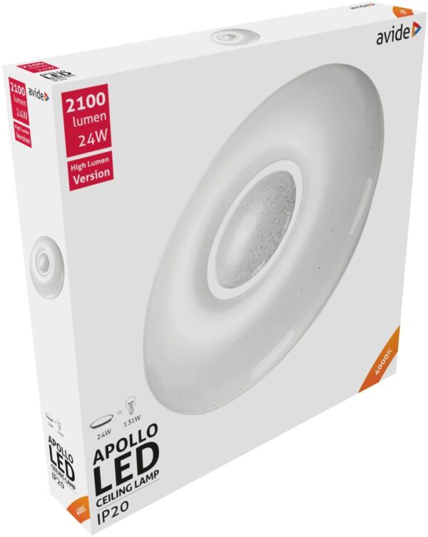 ap4.jpg Avide LED Μοντέρνα Πλαφονιέρα Οροφής Apollo 24W 410*70mm Λευκό 4000K