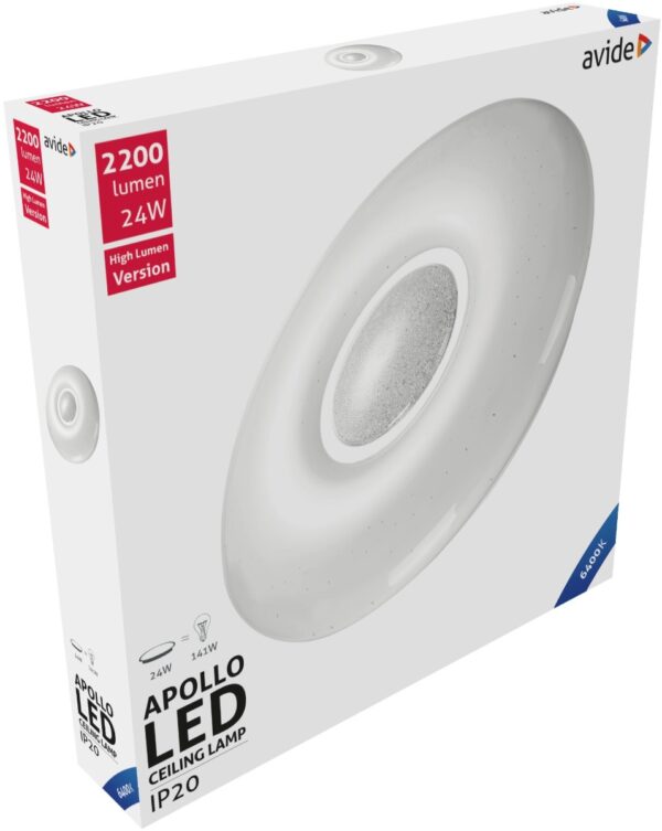 ap64.jpg Avide LED Μοντέρνα Πλαφονιέρα Οροφής Apollo 24W 410*70mm Ψυχρό 6400K