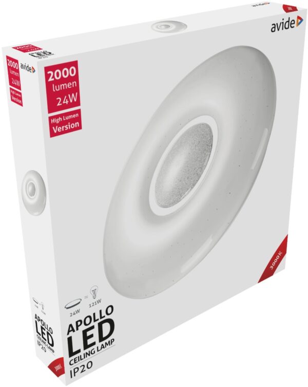 apol.jpg Avide LED Μοντέρνα Πλαφονιέρα Οροφής Apollo 24W 410*70mm Θερμό 3000K