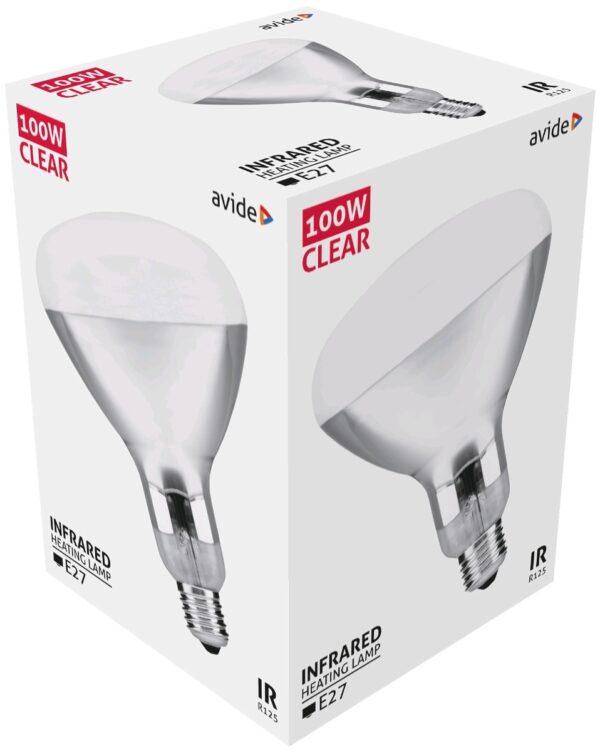 asir27-100w-c_avide-infra-izzo-e27-100w-clear.jpg Avide Λάμπα Υπερύθρων E27 100W Διάφανο