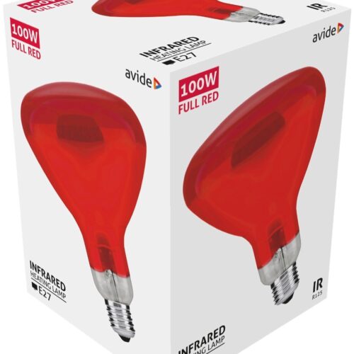 Avide Λάμπα Υπερύθρων E27 100W Full Κόκκινο