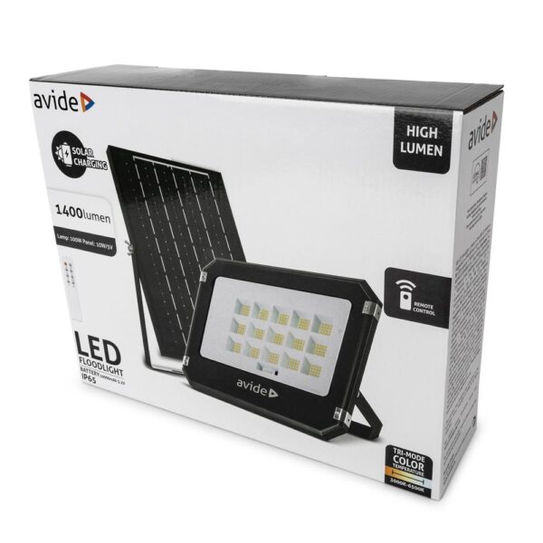 asolflcct-10ah-smsp_b.jpg Avide LED Ηλιακός Προβολέας 100W CCT με Ξεχωριστό Ηλιακό Πάνελ και Τηλεχειριστήριο