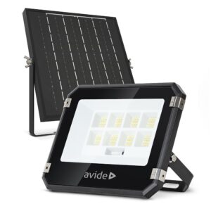 Avide Ηλιακός Προβολέας LED 50W CCT με Ξεχωριστό Ηλιακό Πάνελ και Τηλεχειριστήριο