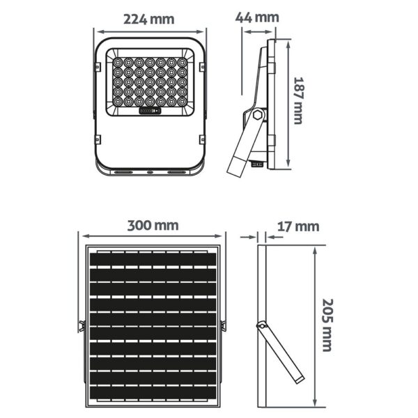 Avide LED Ηλιακός Προβολέας 100W 6400K με Ξεχωριστό Ηλιακό Πάνελ και Τηλεχειριστήριο