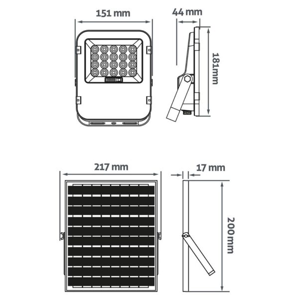 Avide LED Ηλιακός Προβολέας 50W CW 6400K με Ξεχωριστό Ηλιακό Πάνελ και Τηλεχειριστήριο