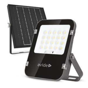 Avide LED Ηλιακός Προβολέας 50W CW 6400K με Ξεχωριστό Ηλιακό Πάνελ και Τηλεχειριστήριο