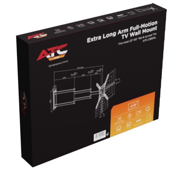 ATC-2365XL Επιτοίχια βάση TV με Μακρύ Βραχίονα Full Motion