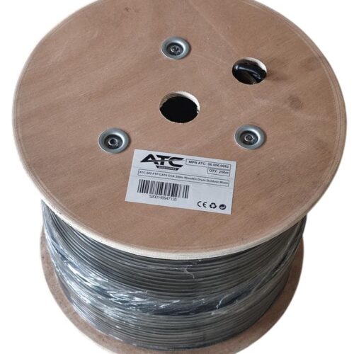 ATC-662 Στροφείο FTP CAT6 CCA PET για Εξωτερικό Χώρο Μαύρο 250m
