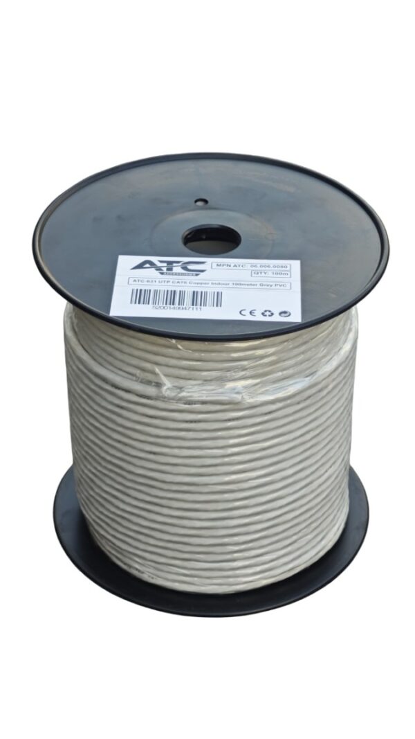 ATC-631 Στροφείο UTP CAT6 Εσωτερικού Χώρου με Χαλκό Cu Γκρι PVC 100m
