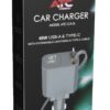 ATC-CA16 Φορτιστής Αυτοκινήτου 45W USB-A & Type-C με Επεκτεινόμενο Καλώδιο Lightning & Type-C