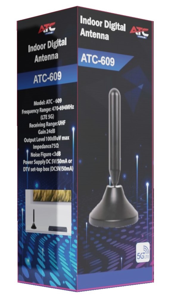 ATC Εσωτερική Κεραία ATC-609 5G LTE 24dB με Τροφοδοτικό