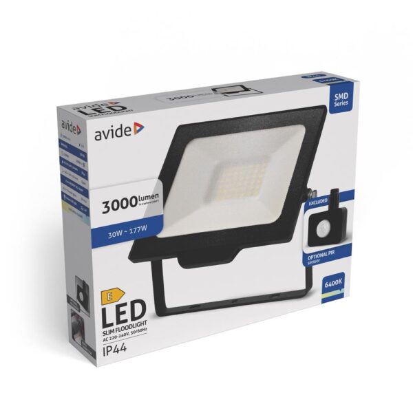 avide_led_flood_light_smd_30w_cw_6400k_quick_conn._opt.pir_2.jpg Avide Προβολέας LED SMD 30W CW 6400K με Γρήγορη σύνδεση και Προαιρετικό PIR