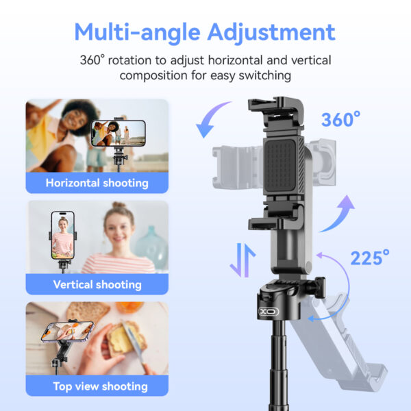 avrdw_3_.jpg XO SS21 Πολυλειτουργικό Mini Bluetooth Selfie Stick 4 σε 1