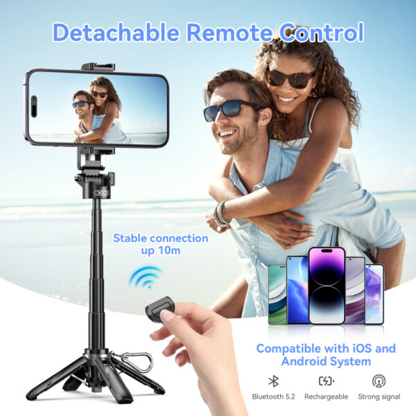 avrdw_5_.jpg XO SS21 Πολυλειτουργικό Mini Bluetooth Selfie Stick 4 σε 1