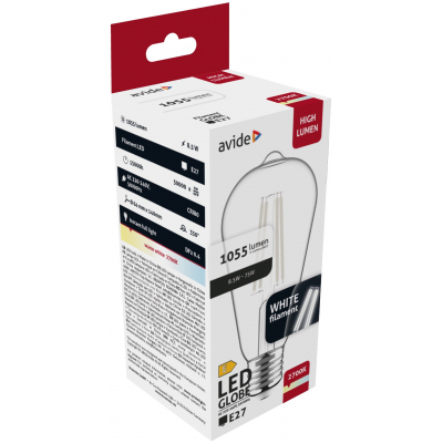 awlfst64ww-85w_avide-led-white-filament-st64-85w-e27-ww-2700k-400x400-1.jpg Avide LED White Filament ST64 8.5W E27 WW 2700K
