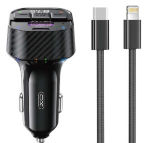 XO BCC17 Smart Bluetooth MP3 A+C Dual Port PD30W Φορτιστής Αυτοκινήτου με καλώδιο Lightning