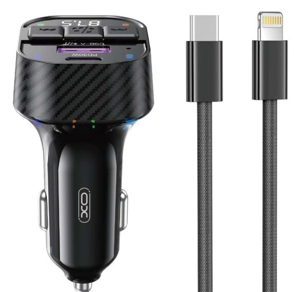 bcc17_04_9_.jpg XO BCC17 Smart Bluetooth MP3 A+C Dual Port PD30W Φορτιστής Αυτοκινήτου με καλώδιο Lightning