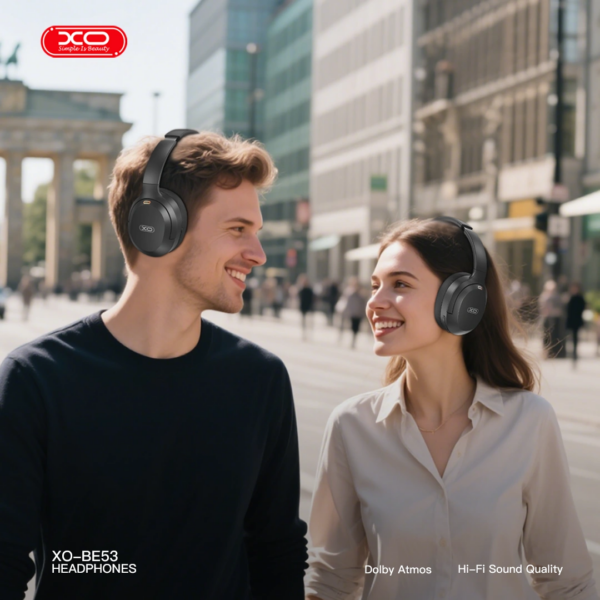 be532-1708443064.png XO BE53 Ακουστικά Κεφαλής Bluetooth Tough Style με Περιστρεφόμενη Στέκα & ANC Μαύρα