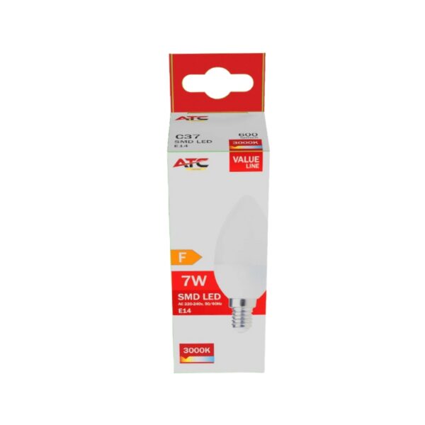 c37_7w_600lm_1_.jpg ATC SMD LED Κερί C37 230V 7W/600LM E14 3000K