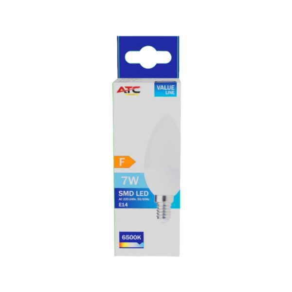 c37_7w_600lm_2_.jpg ATC SMD Λαμπτήρας LED Κερί C37 230V 7W/600LM E14 6500K