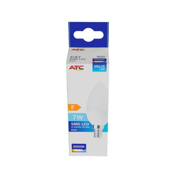 c37_7w_600lm_3_.jpg ATC SMD Λαμπτήρας LED Κερί C37 230V 7W/600LM E14 6500K