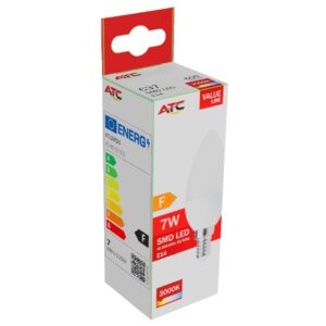 ATC SMD LED Κερί C37 230V 7W/600LM E14 3000K