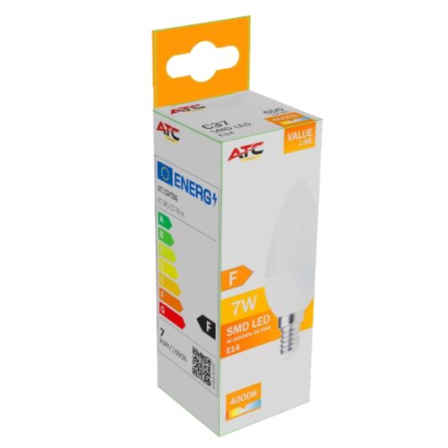c37_7w_600lm_big_3_.jpg ATC SMD LED Κερί C37 230V 7W/600LM E14 4000K
