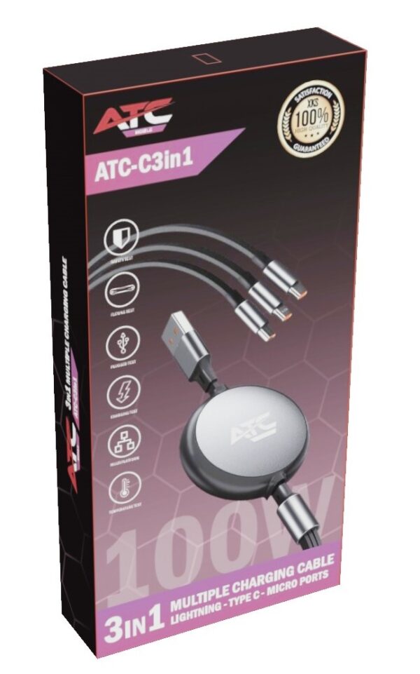 c3in1_box.jpg ATC-C3in1 Καλώδιο Πολλαπλής Φόρτισης Lightning Type-C Micro