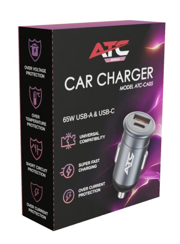 ca05_1.jpg ATC-CA05 Φορτιστής Αυτοκινήτου USB-A & Type-C 65W