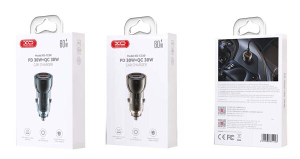 cc60_02_9__1.jpg XO CC60 Smart Διαφανής Φορτιστής Αυτοκινήτου A30W+C30W/Ταυτόχρονη 60W Καφέ