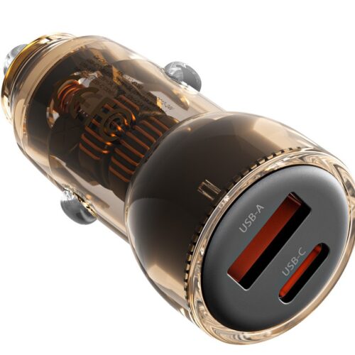 cc60_2_4_.jpg XO CC60 Smart Διαφανής Φορτιστής Αυτοκινήτου A30W+C30W/Ταυτόχρονη 60W Καφέ