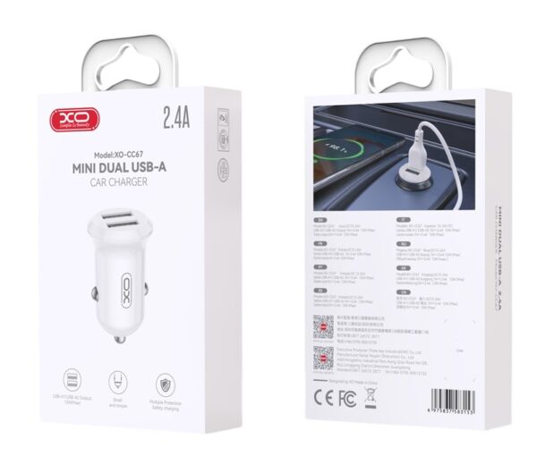 cc6702_6_-photoroom.jpg XO CC67 Mini Smart Dual USB Φορτιστής αυτοκινήτου 2.4A