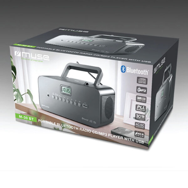 Ραδιόφωνο Cd-Player M-30BT MUSE Μπαταρίας-Ρεύματος Ψηφιακό Με USB