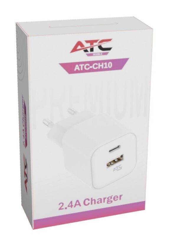 ch10.jpg ATC-CH10 Φορτιστής PD με 2 Θύρες USB-Α & Type-C 12W