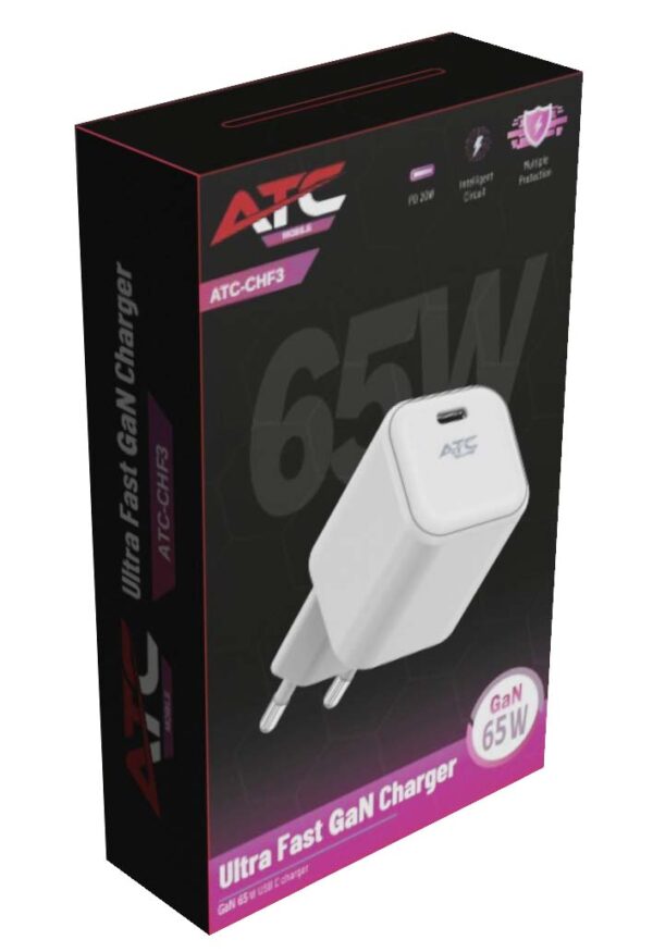 chf3.jpg ATC-CHF3 Ultra Fast Φορτιστής 65W GaN White (Nano)
