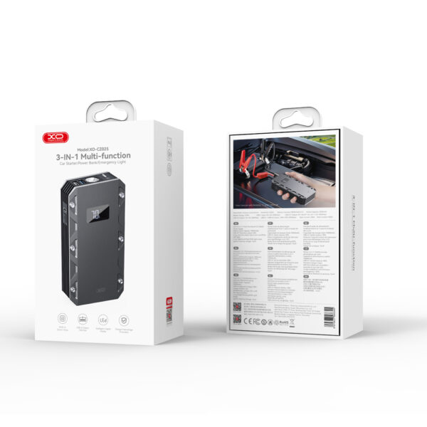 XO CZ025 3-in-1 Powerbank, Εκκινητής Αυτοκινήτου & Φως Έκτακτης Ανάγκης 10000mAh