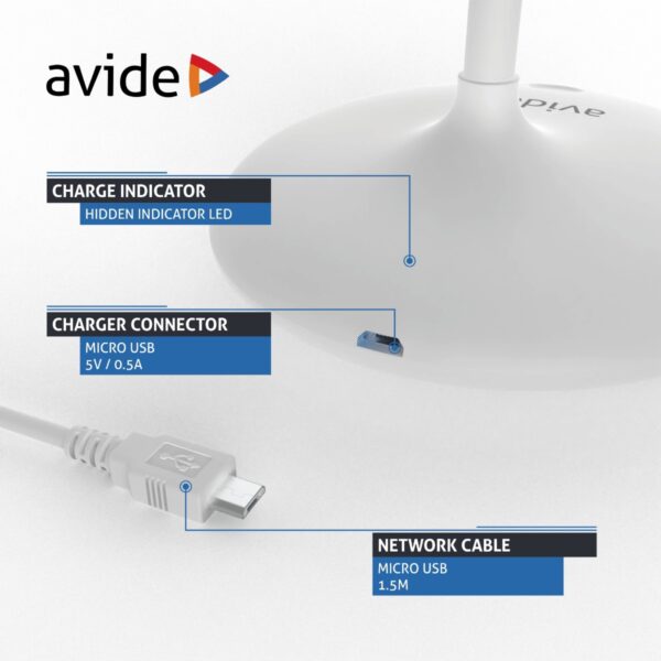 Avide LED Φωτιστικό Γραφείου Minimal Άσπρο 4W