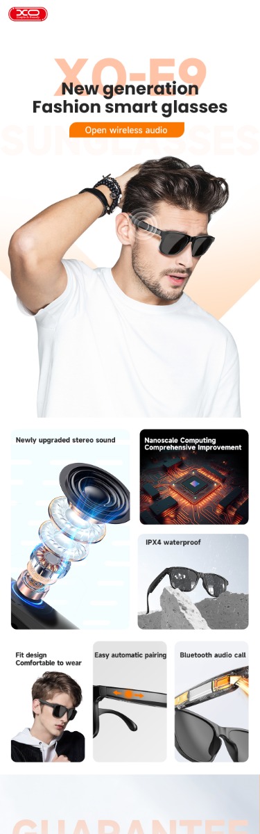 XO E9 Smart Γυαλιά Ήχου με Προστασία από UV