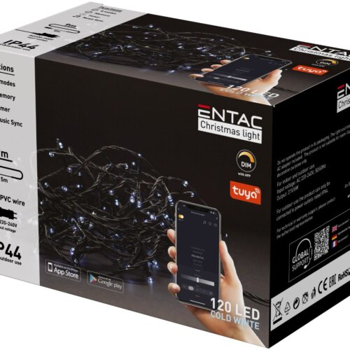 ecl-120-ty-cw_entac-karacsonyi-ip44-120-led-fuzer-cw-9m-tuya-app.jpg Entac Χριστουγεννιάτικα Λαμπάκια IP44 120 LED Ψυχρό 9m Tuya